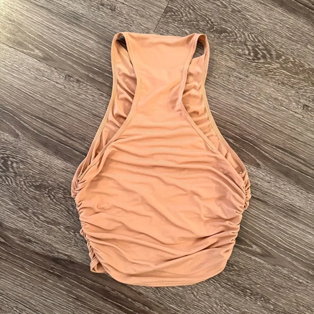 A.L.C. Adrienne Sleeveless Ruched Crop Top